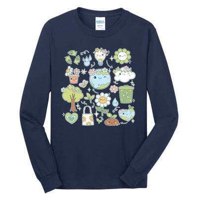 Cute Retro Hippie Celebrate Earth Day Tall Long Sleeve T-Shirt