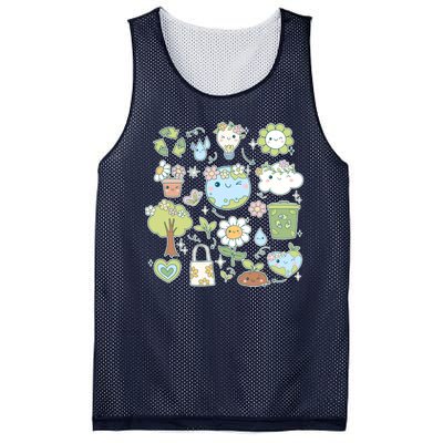 Cute Retro Hippie Celebrate Earth Day Mesh Reversible Basketball Jersey Tank