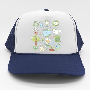 Cute Retro Hippie Celebrate Earth Day Trucker Hat