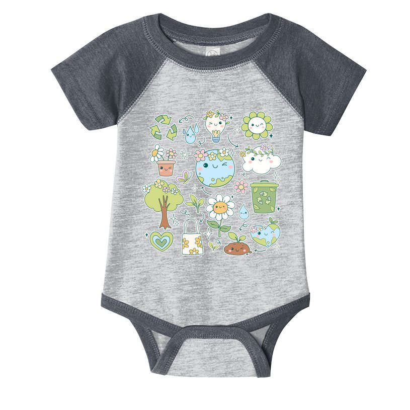 Cute Retro Hippie Celebrate Earth Day Infant Baby Jersey Bodysuit