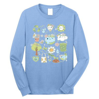 Cute Retro Hippie Celebrate Earth Day Long Sleeve Shirt