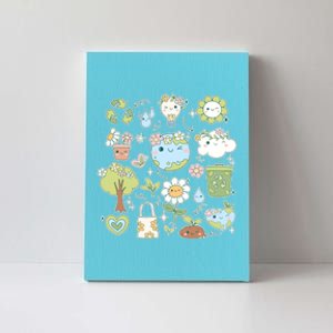 Cute Retro Hippie Celebrate Earth Day Canvas