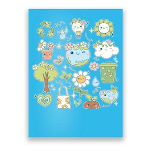 Cute Retro Hippie Celebrate Earth Day Poster