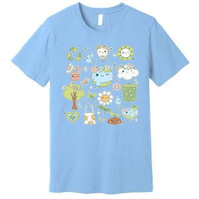 Cute Retro Hippie Celebrate Earth Day Premium T-Shirt