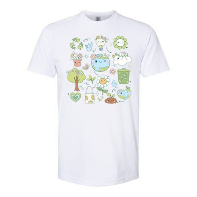 Cute Retro Hippie Celebrate Earth Day Softstyle CVC T-Shirt