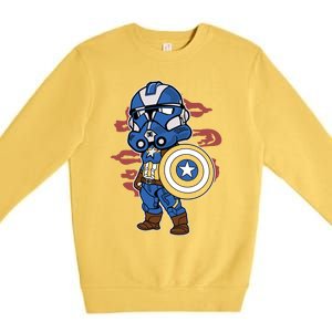 Captain Robotic Helmet Trooper Premium Crewneck Sweatshirt