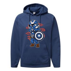 Captain Robotic Helmet Trooper Performance Fleece Hoodie