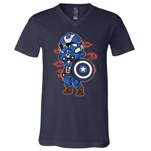 Captain Robotic Helmet Trooper V-Neck T-Shirt