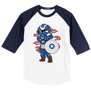 Captain Robotic Helmet Trooper Baseball Sleeve Shirt