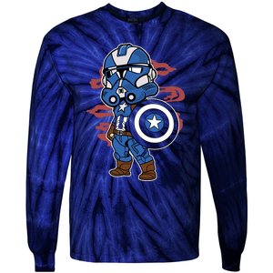 Captain Robotic Helmet Trooper Tie-Dye Long Sleeve Shirt