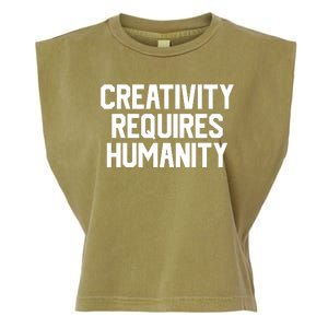 Creativity Requires Humanity Garment-Dyed Women's Muscle Tee