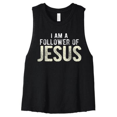 Christian Religious I Am A Follower Of Jesus Women's Racerback Cropped Tank