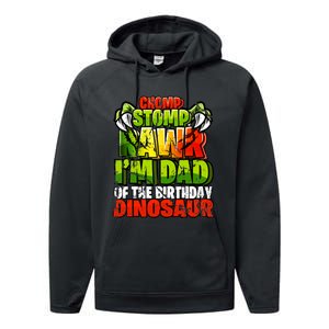 Chomp Rawr I'm Dad of the Birthday Dinosaur Matching Family Performance Fleece Hoodie