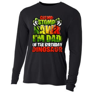 Chomp Rawr I'm Dad of the Birthday Dinosaur Matching Family Cooling Performance Long Sleeve Crew