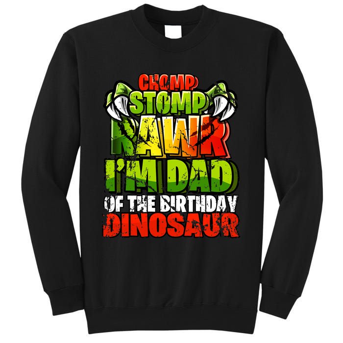 Chomp Rawr I'm Dad of the Birthday Dinosaur Matching Family Tall Sweatshirt