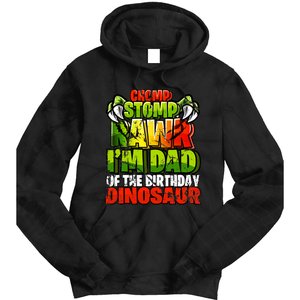 Chomp Rawr I'm Dad of the Birthday Dinosaur Matching Family Tie Dye Hoodie