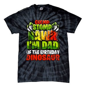 Chomp Rawr I'm Dad of the Birthday Dinosaur Matching Family Tie-Dye T-Shirt