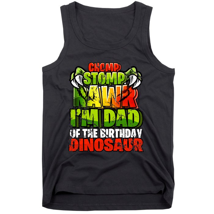 Chomp Rawr I'm Dad of the Birthday Dinosaur Matching Family Tank Top