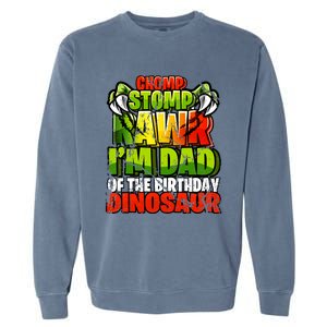 Chomp Rawr I'm Dad of the Birthday Dinosaur Matching Family Garment-Dyed Sweatshirt