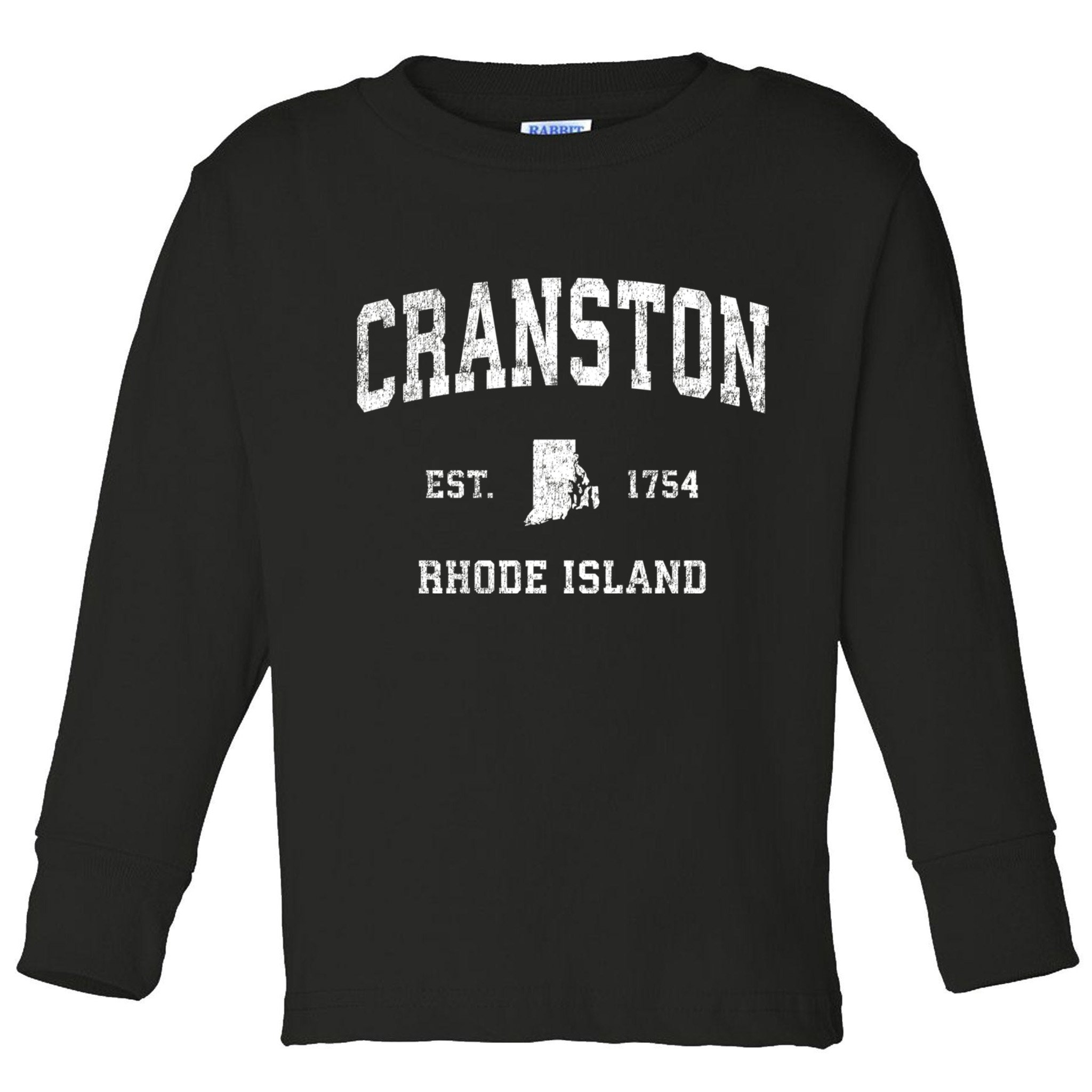 Cranston Rhode Island Ri Vintage Sports Toddler Long Sleeve Shirt