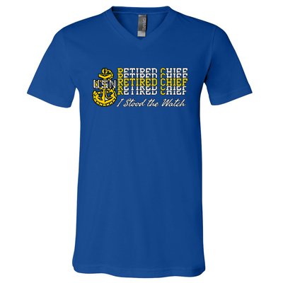 Chief Retired I Stood The Watch V-Neck T-Shirt