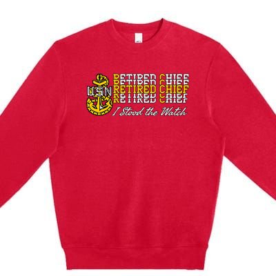 Chief Retired I Stood The Watch Premium Crewneck Sweatshirt