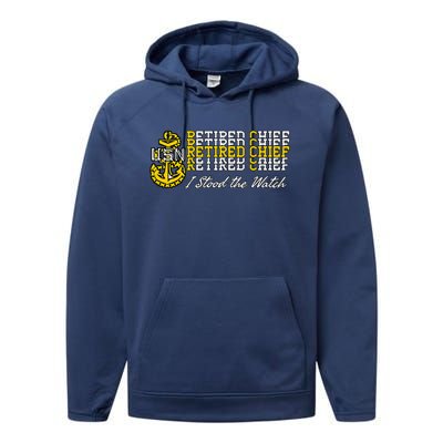 Chief Retired I Stood The Watch Performance Fleece Hoodie