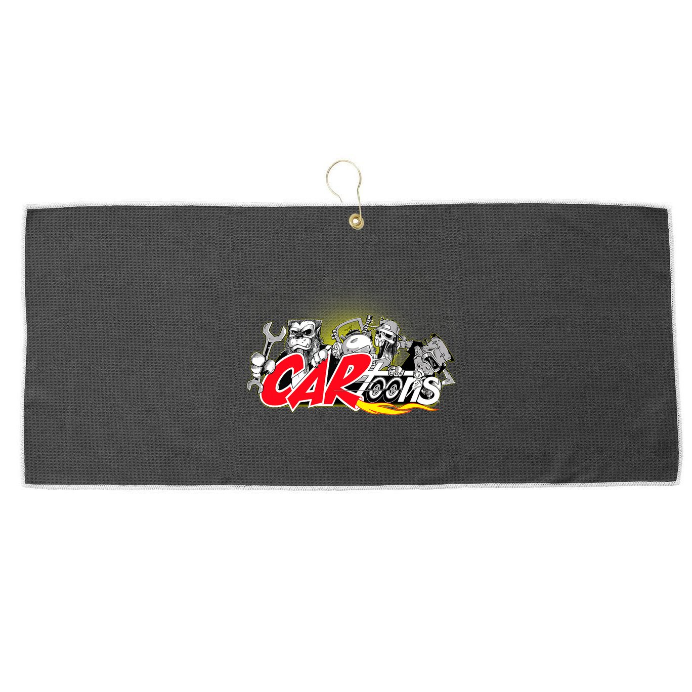 Cartoons Rust In Peace Design Large Microfiber Waffle Golf Towel