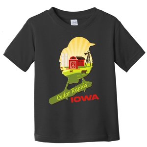 Cedar Rapids Iowa Farm Cows Barn Goldfinch Vacation Souvenir Toddler T-Shirt