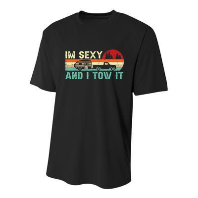Camping RV Im Sexy And I Tow It RV Camper Youth Performance Sprint T-Shirt