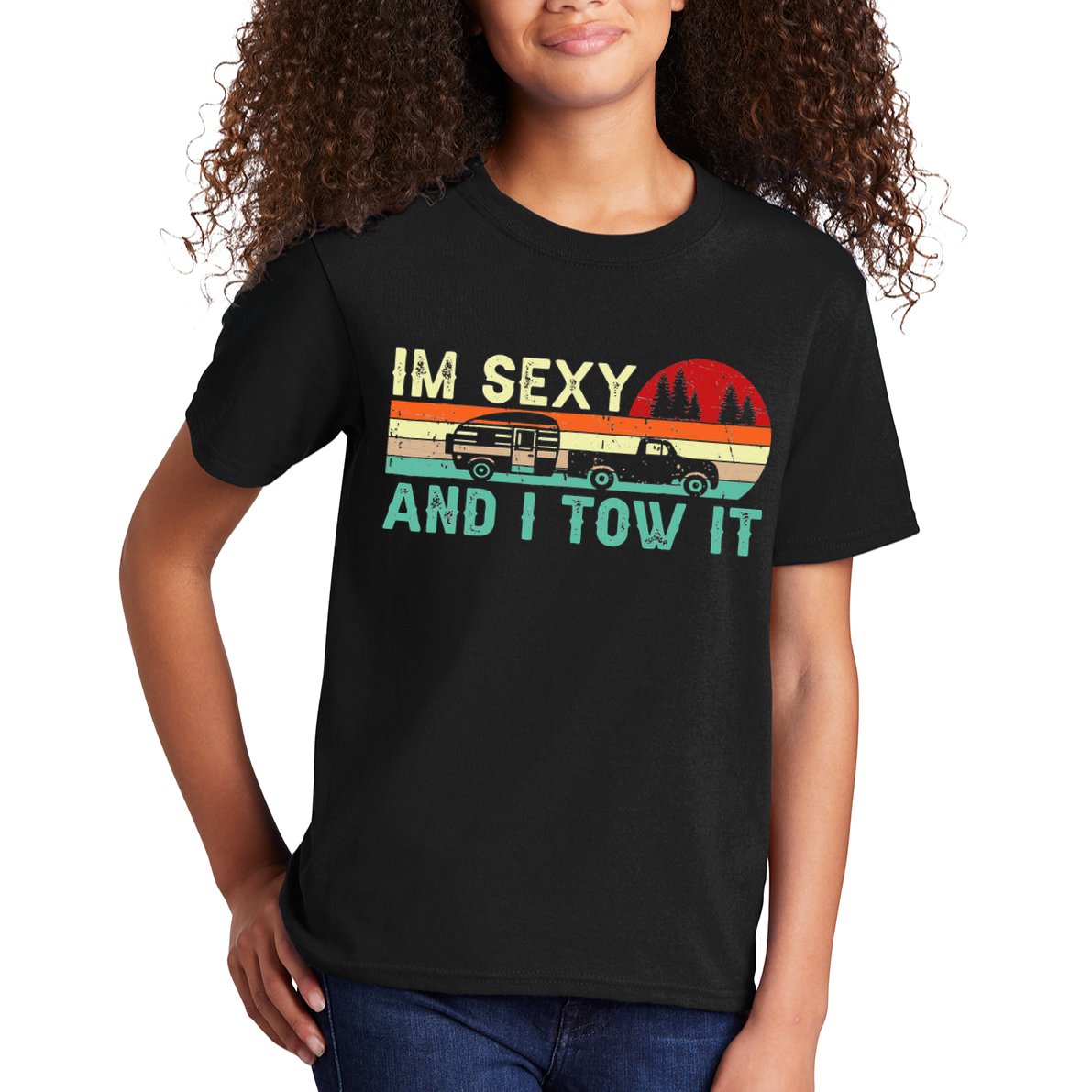 Camping RV Im Sexy And I Tow It RV Camper Kids T-Shirt