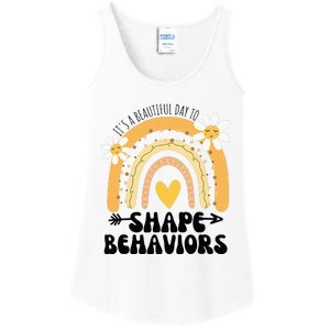 Cute Rainbow It's A Beautiful Day To Shape Behaviors Ladies Essential Tank