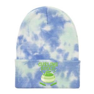 Curling Rocks! Ice Athlete Curler Curling Outfit Curling Gift Tie Dye 12in Knit Beanie