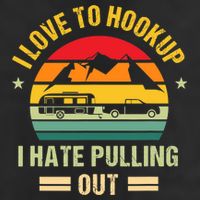 Camping RV I Love To Hookup I Hate Pulling Out Camping Retro Crop Fleece Hoodie