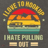 Camping RV I Love To Hookup I Hate Pulling Out Camping Retro Cotton Canvas Backpack