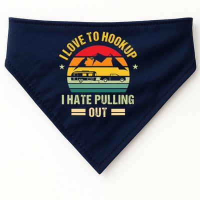 Camping RV I Love To Hookup I Hate Pulling Out Camping Retro USA-Made Doggie Bandana