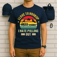 Camping RV I Love To Hookup I Hate Pulling Out Camping Retro T-Shirt