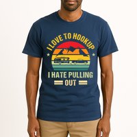Camping RV I Love To Hookup I Hate Pulling Out Camping Retro Tall T-Shirt