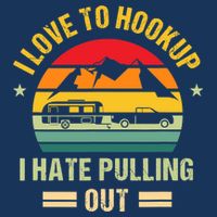 Camping RV I Love To Hookup I Hate Pulling Out Camping Retro Drawstring Bag