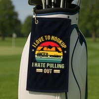 Camping RV I Love To Hookup I Hate Pulling Out Camping Retro Golf Towel