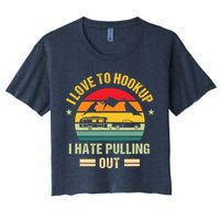 Camping RV I Love To Hookup I Hate Pulling Out Camping Retro Crop Top