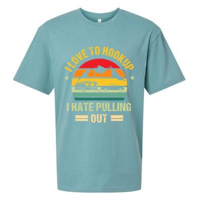 Camping RV I Love To Hookup I Hate Pulling Out Camping Retro Sueded Cloud Jersey T-Shirt