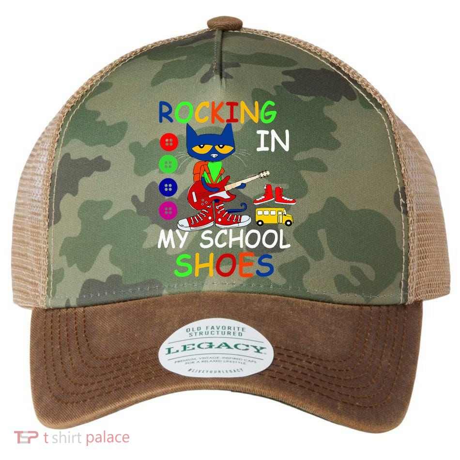 Cat Rocking In My School Shoes Back To School Legacy Tie Dye Trucker Hat