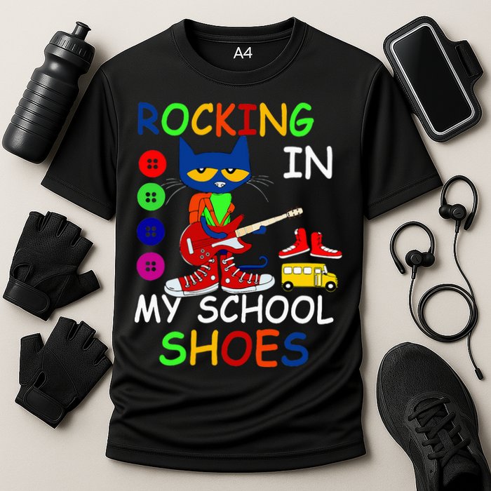 Cat Rocking In My School Shoes Back To School Cooling Performance Crew T-Shirt