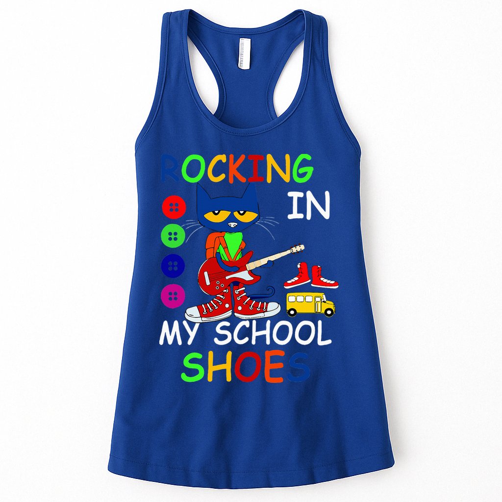 Cat Rocking In My School Shoes Back To School Womens Tank Top