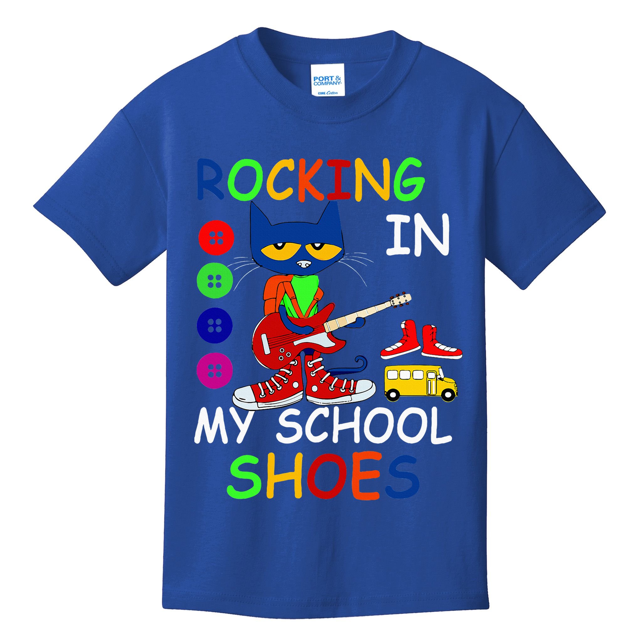 Cat Rocking In My School Shoes Back To School Kids T-Shirt