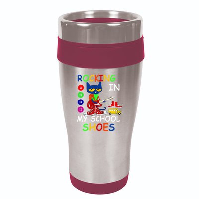 Cat Rocking In My School Shoes Back To School 16oz Travel Tumbler