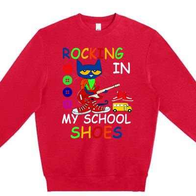 Cat Rocking In My School Shoes Back To School Premium Crewneck Sweatshirt