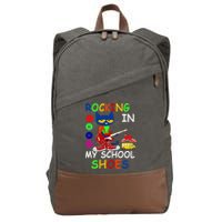 Cat Rocking In My School Shoes Back To School Cotton Canvas Backpack