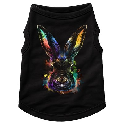 Colorful Rabbit Illustration Doggie Tank